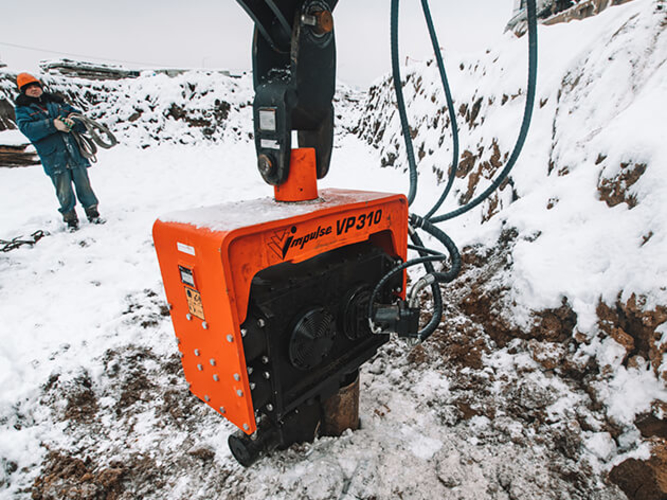 Прокладка коммуникаций с вибропогружателем Impulse VP310!